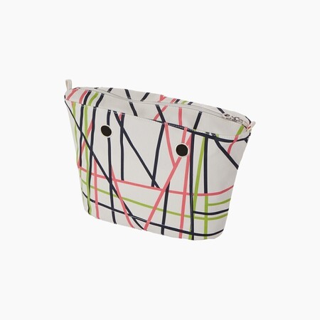 O bag mini innerbag zip-up | shanghai | pink & celery green 