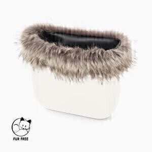 O bag mini trim | faux lynx fur | sand | SALE