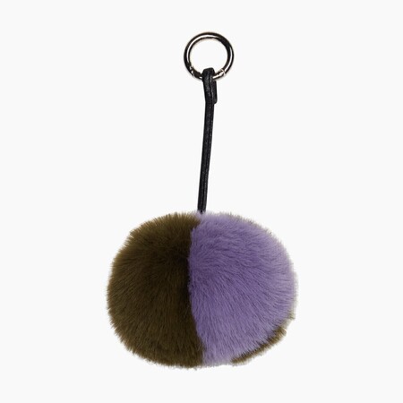 Key chain pon pon | lapin check effect | lilac & lichen | Uitverkoop