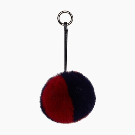 Key chain pon pon | lapin check effect | navy blue & india | Uitverkoop