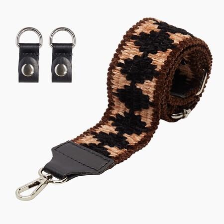 O bag shoulder strap 80/120 with clips | chenille | black & sand | SALE