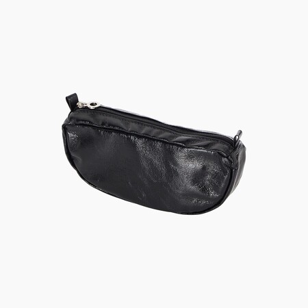 O bag oblò innerbag zip-up | craclé | black | SALE