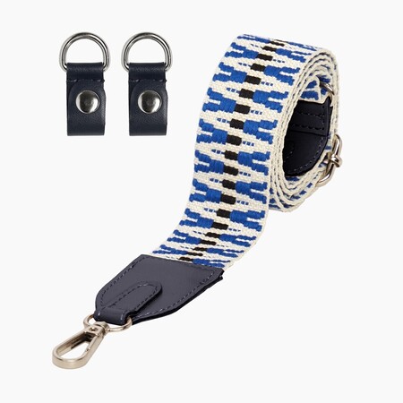O bag shoulder strap 80/120 | zigzag design | (navy) blue