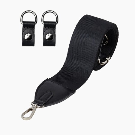 O bag shoulder strap 80/120 with clips | nylon + nappa | black