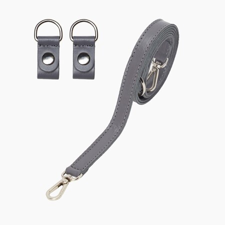 O bag shoulder strap extra slim 80/110 with clips | nappa | grey