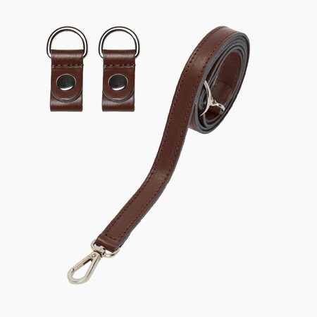 O bag shoulder strap extra slim 80/110 with clips | nappa | chocolate