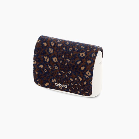 O bag pocket flap | leopard | navy blue