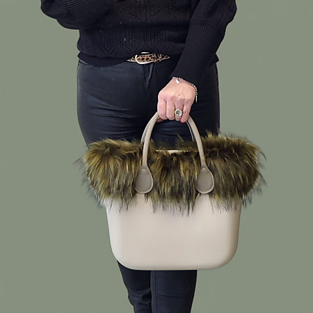 O bag mini sand & military furry | SALE