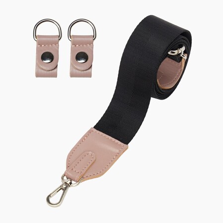 O bag shoulder strap 80/120 with clips | nylon + nappa | old pink