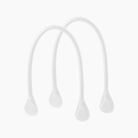 O bag long hammered handles | white