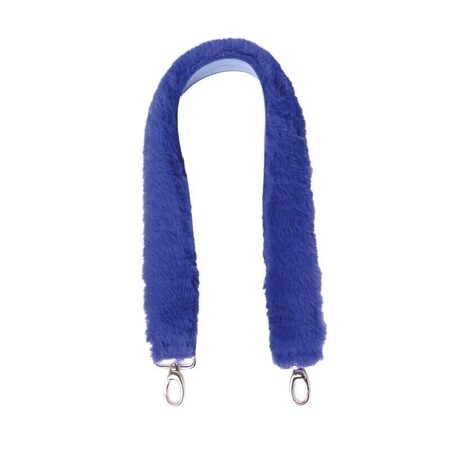 O bag shoulder strap 80 cm | faux lapin rex fur | bright blue | SALE