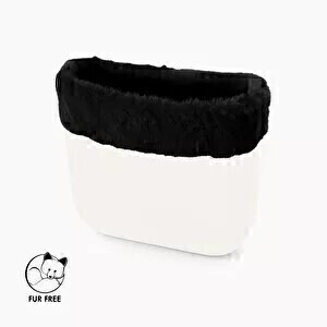 O bag mini trim | faux lapin rex fur | black | SALE