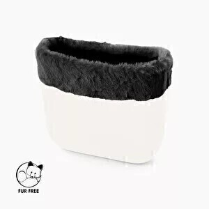 O bag mini trim | faux lapin rex fur | dark grey | SALE