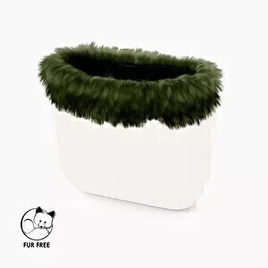 O bag mini trim | faux murmasky fur | military | SALE